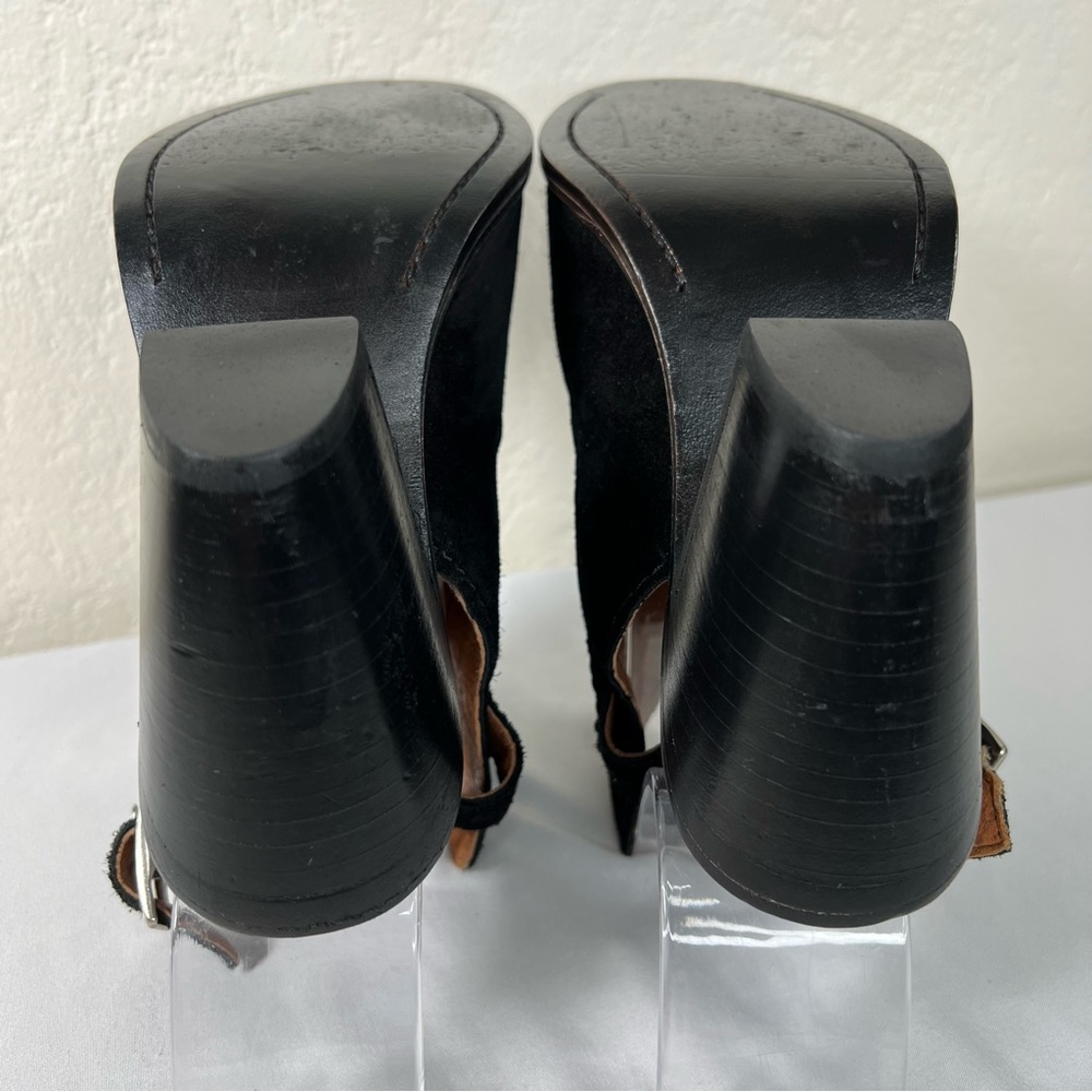 Frye Courtney Slingback Peep Toe Leather Block Heeled Sandals Mules Size 6.5 - Picture 13 of 13